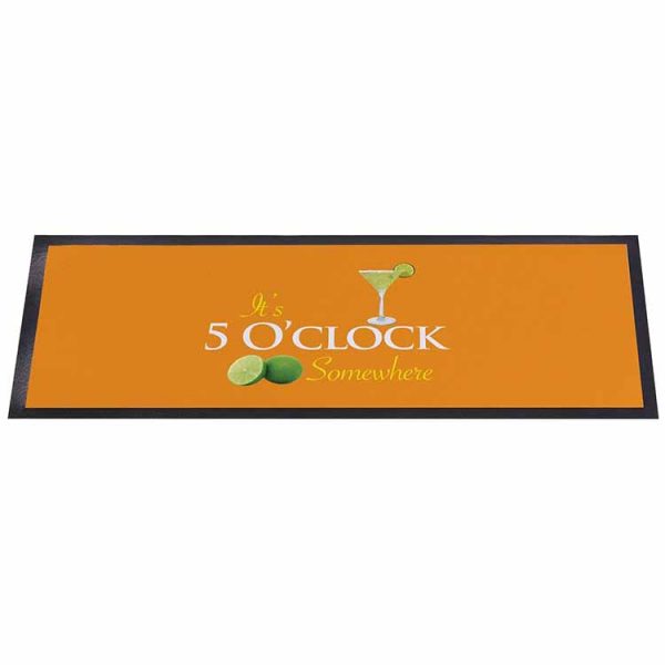 Heat Transfer Printed Full Color Graphic Fabric Top Rubber Bar Runner Dye Sublimation Polyester Pub Bar Counter Mats