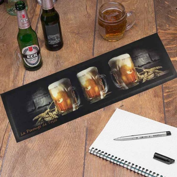 Heat Transfer Printed Vintage Cocktail Beer Mat Dye Sublimation Polyester Fabric Felt Top Pub Rubber Bar Runner Mat