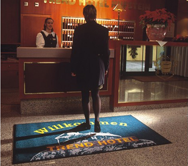 Hotel entrway commercial welcome washable logo mats entrance carpet rug