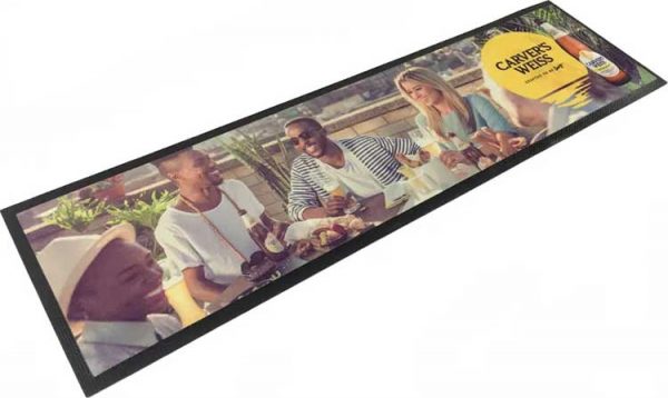 Water-absorbent Heat Transfer Polyester Barmat Personalized Bar Runner Dye Sublimation Printed Tpr Rubber Bar Mats