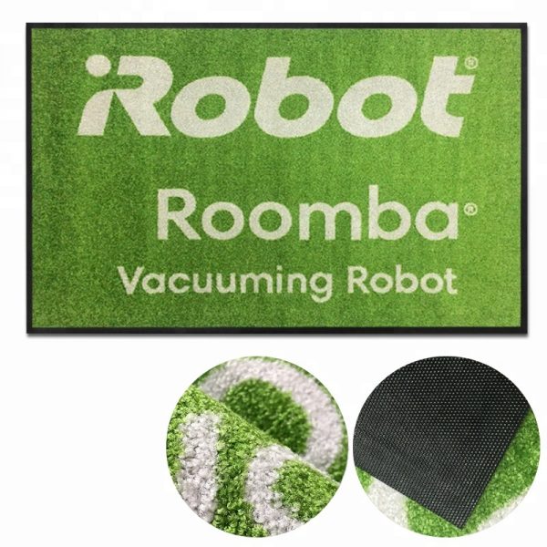 Roomba robot vacuum cleaner demonstration logo floor mat for retail store