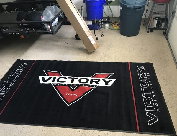 Motorcycle Spare Parts FIM Approved Liquid-Proof Victory Rubber Mat For Motorcycle Dirt Bike Garage Mat