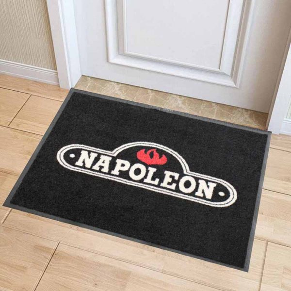 Napoleon Grills Fireplace Fire Oil Resistance Custom Nylon Dye Logo Floor Mat Outdoor Brush Rubber Logo Door Mat