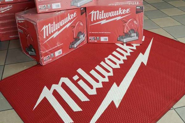 Milwaukee Tools Custom Point Of Sale Outdoor Commercial Weather Guard Carpet Floor Mat Rubber Entrance Logo Doormat