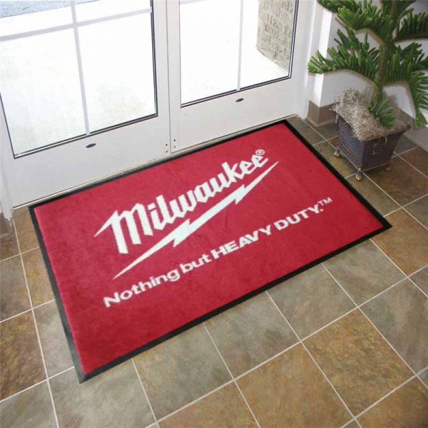Milwaukee Tools Custom Point Of Sale Outdoor Commercial Weather Guard Carpet Floor Mat Rubber Entrance Logo Doormat