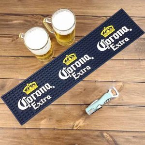 Corona Beer Wine Custom Logo Counter Top Rubber Bartender Rail Drip Spill Mats Soft PVC Pub Vintage Bar Mats
