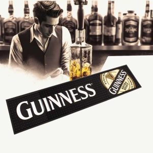 Guinness Coffee, Bars, Restaurants Customized Logo PVC Bar Runner Mat Rubber Bartender Mat Pub Beer Mats