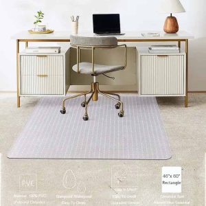 BPA and Phthalate Free 46x 60 Rectangle Floor PVC Protector Rug Clear Plastic Office Desk Chair Mat for Carpet