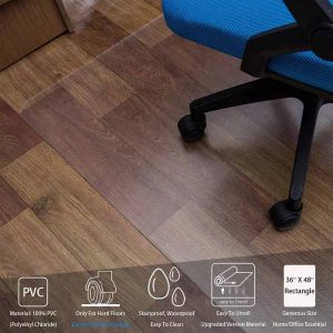 Home Office Anti Slip Under Desk Mat Low Pille Floor PVC Protector Rug Hardwood Hard Floor Rectangle Chair Mat