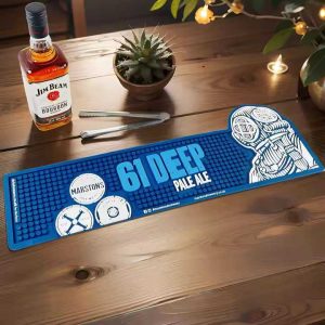 61 Deep Pale Ale Beer Custom Cocktail Bar Runner Mat Bartender Whiskey PVC Spill Drip Mat Pub Funny Bar Mats