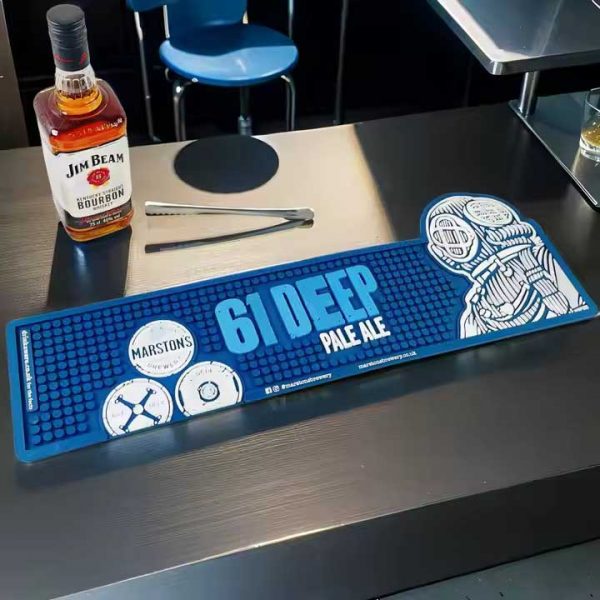 61 Deep Pale Ale Beer Custom Cocktail Bar Runner Mat Bartender Whiskey PVC Spill Drip Mat Pub Funny Bar Mats