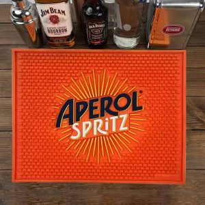 Aperol Spritz Custom Collectable Bar Glass Drying Mats Counter PVC Service Bar Mat Cocktail Rubber Bar Drip Mats