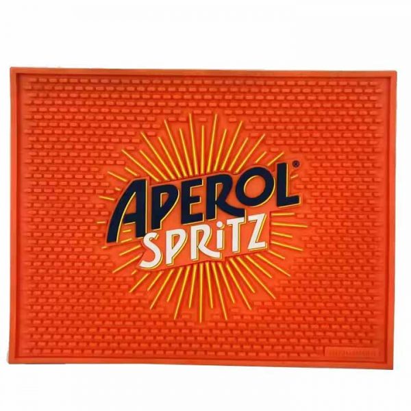 Aperol Spritz Custom Collectable Bar Glass Drying Mats Counter PVC Service Bar Mat Cocktail Rubber Bar Drip Mats