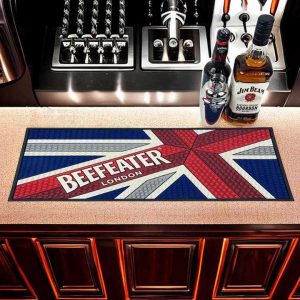 BEEFEATER London Custom Logo Bartender Cocktail PVC Beer Bar Matt Service Rail Drip Mat Pub Bar Top Rubber Mats