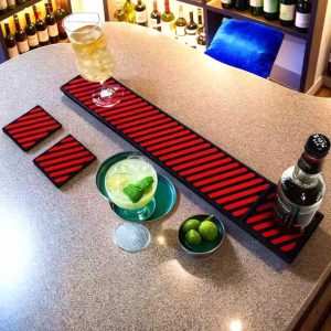 Barware Custom Counter Top Rubber Service Beer Runners PVC Pub Spill Cocktail Wine Beer Mats Bartender Cool Bar Mats
