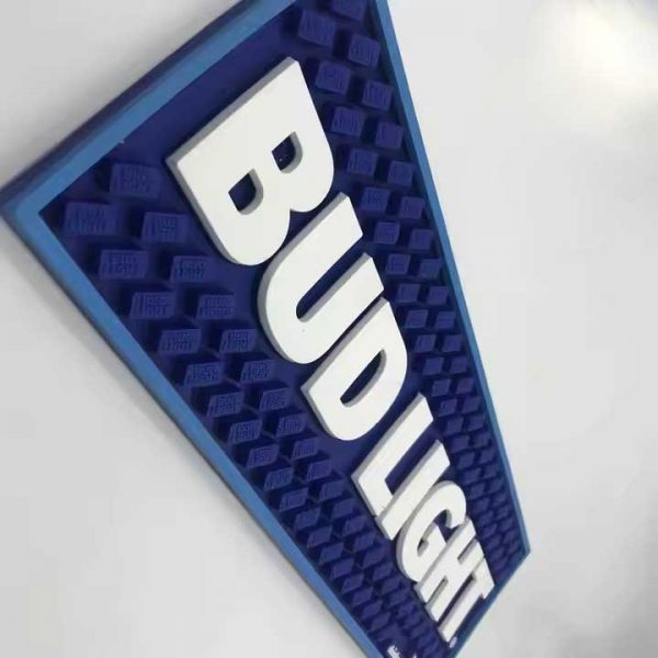 Bud Light Custom Cocktail Counter Top Pub Beer Bar Runner Bartender PVC Service Spill Mats Rubber Bar Mats For Glasses