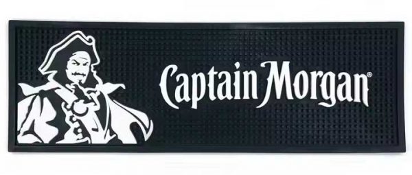 Captain Morgan Custom Whiskey Rubber Bar Spill Mat Counter Beer Rum Bar Runner Pub Cocktail Drip Mats For Bars