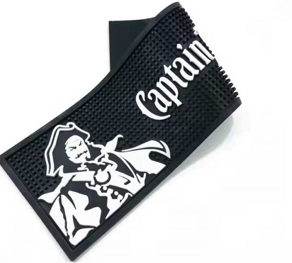 Captain Morgan Custom Whiskey Rubber Bar Spill Mat Counter Beer Rum Bar Runner Pub Cocktail Drip Mats For Bars