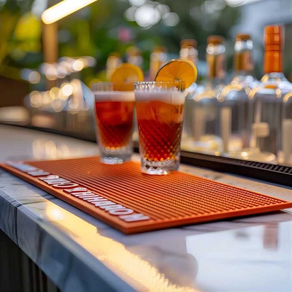 Coffee, Bars, Restaurants Promotional Logo Cocktail Service PVC Bar Drip Mat Beer Mats Whiskey Bar Mats For Counter