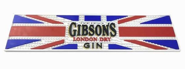Gibson's London Dry Gin Custom Counter Top Rail Whiskey Rubber Bar Mats Pub Beer Mats Cocktail PVC Drink Mats For Bar