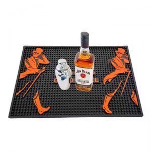 Johnnie Walker Custom Whiskey Bartender PVC Service Bar Mat Vodka Bar Runner Wine Bar Glass Drying Mats