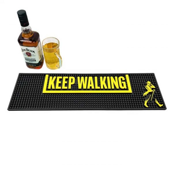 Johnnie Walker Custom Whiskey Bartender PVC Service Bar Mat Vodka Bar Runner Wine Bar Glass Drying Mats