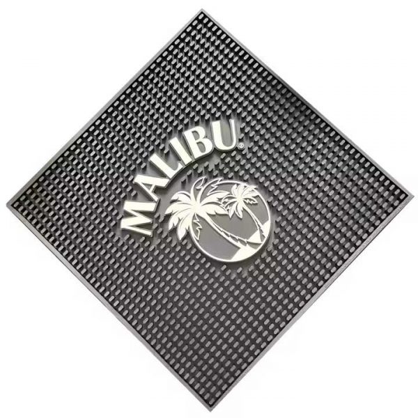 Malibu Rum Custom Logo Cocktail Beer Drip Mats Counter Top Service Runner Mats Whiskey Large Rubber Bar Mats
