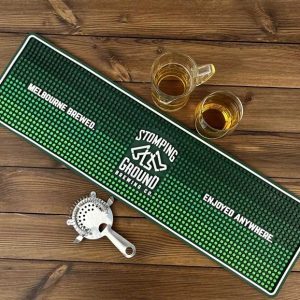 Stomping Ground Brewing Custom Logo Non Slip Rubber Spill Rail Bar Matt Beer Drip Mats Counter PVC Long Bar Runner