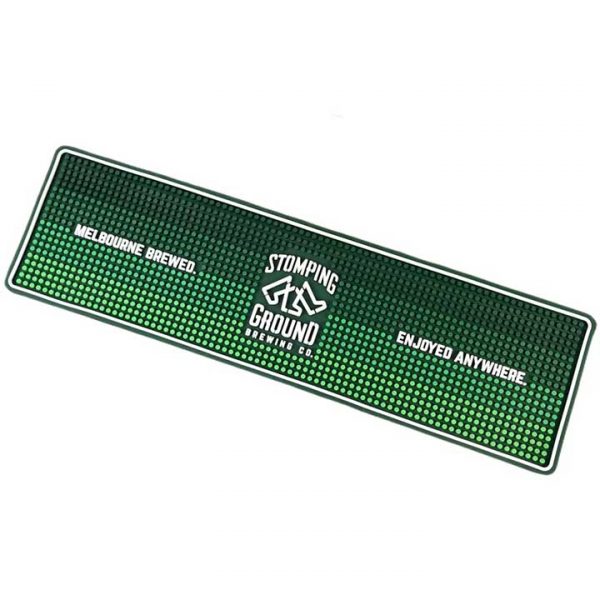 Stomping Ground Brewing Custom Logo Non Slip Rubber Spill Rail Bar Matt Beer Drip Mats Counter PVC Long Bar Runner