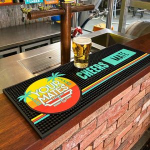 Your Mates Brewing Custom Logo Pub Rubber Beer Mats Cocktail PVC Bar Drip Mat Counter Top Bartender Home Bar Mat