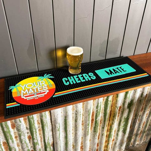 Your Mates Brewing Custom Logo Pub Rubber Beer Mats Cocktail PVC Bar Drip Mat Counter Top Bartender Home Bar Mat