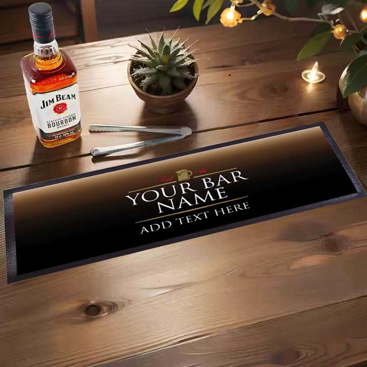 Cloth Top Fabric Barmat Full Color Logo Printed Tpr Nitrile Rubber Bar Runner Polyester Vintage Beer Glass Mats For Bar