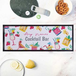 Dye Sublimation Knitted Polyester Pub Cocktail Bar Mats Nitrile Rubber Pub Mats Heat Transfer Printed Bar Top Runners
