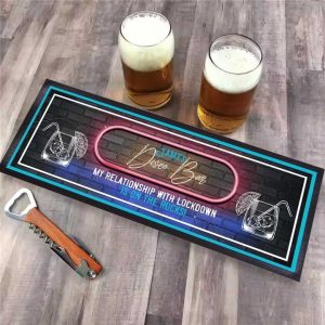 Machine-washable Cloth Top Nitrile Rubber Bar Mat Pub Vintage Bar Runner Custom Dye Sublimation Printed Photo Beer Mats