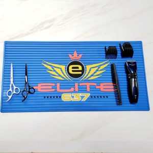 Salon Hair Equipment Soft PVC Barber Station Mat Logo Barbershop Anti-slip Organizer Silicone Clipper Mat Rubber Barber Mat