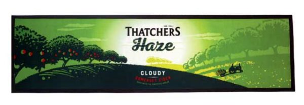 Thatchers Haze Cider Custom Printing Nitrile Rubber Bartender Beer Mat Water-absorbent Felt Top Pub Home Bar Mat