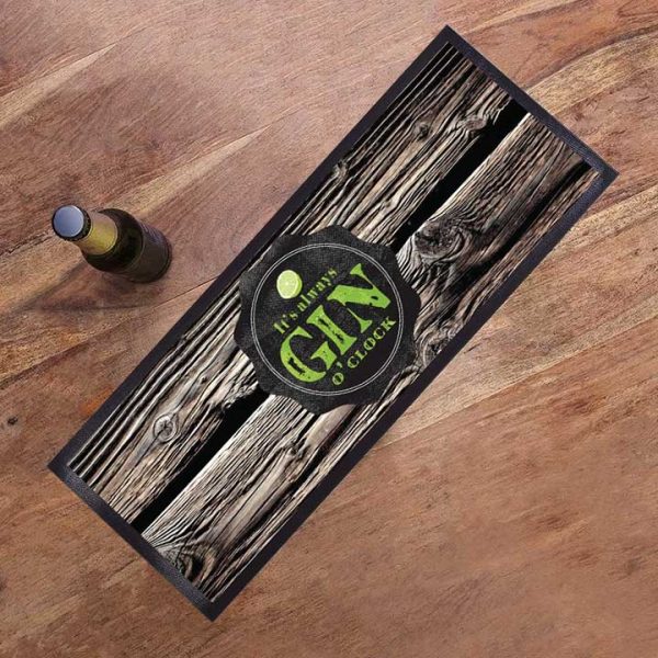 Wetstop Custom Logo Knitted Polyester Gin Bar Mat Vintage Felt Top Pub Beer Mat Nitrile Rubber Beer Runner Mats