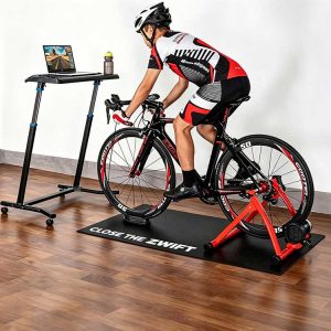 Custom Printed Logo Gym Training Mat – Fitness Equipment Indoor Workout Floor Mats – Personalized Non-Slip Bike Exercise Mat for Home & Commercial Use